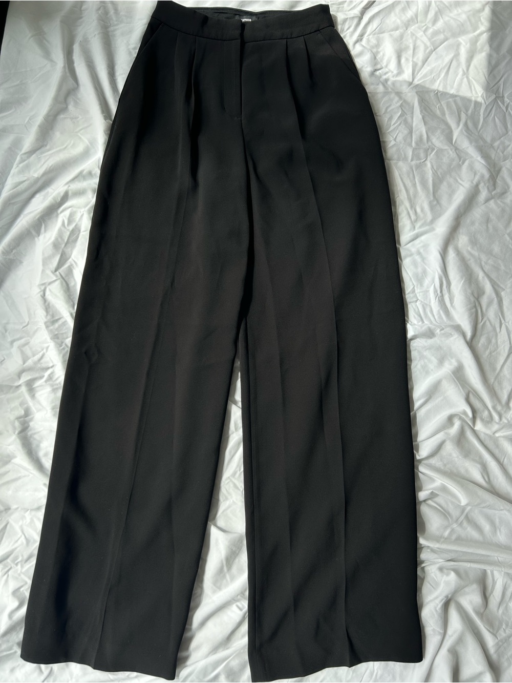 Express Super High Rise Black Wide Leg Trouser Pant